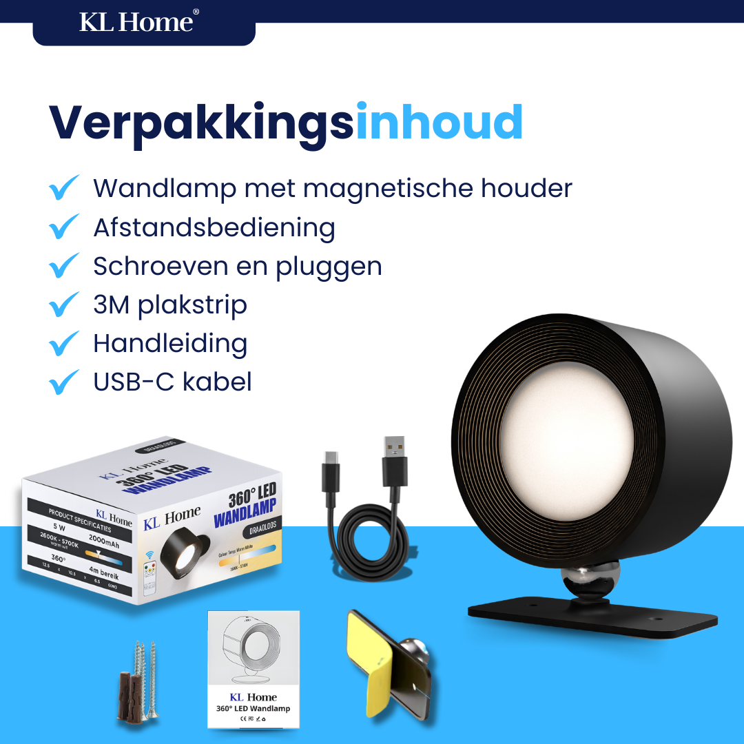 <tc>360 ° Wiederaufladbare Wandlampe</tc>