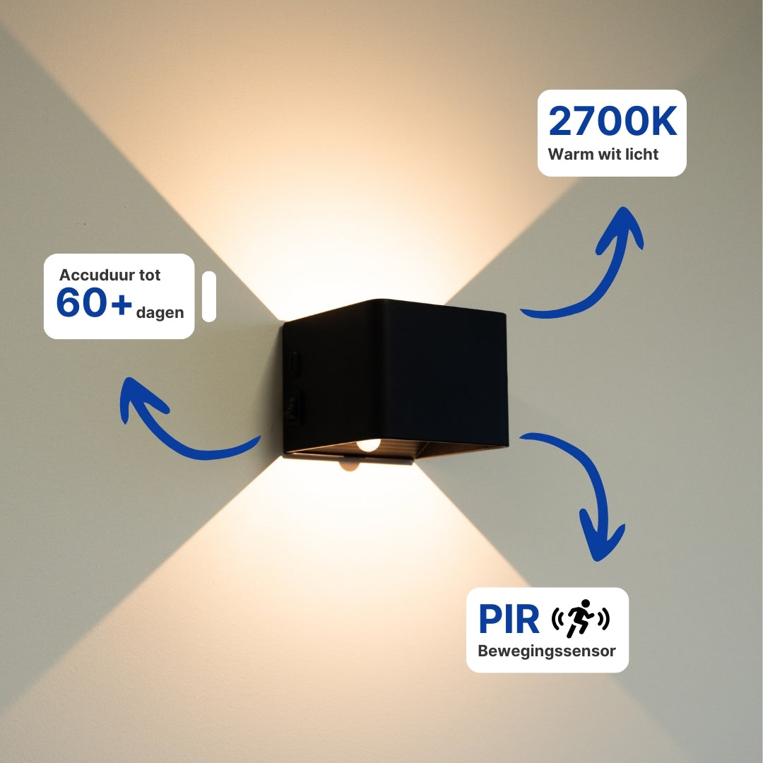 LED cube wall lamp | Rechargeable
