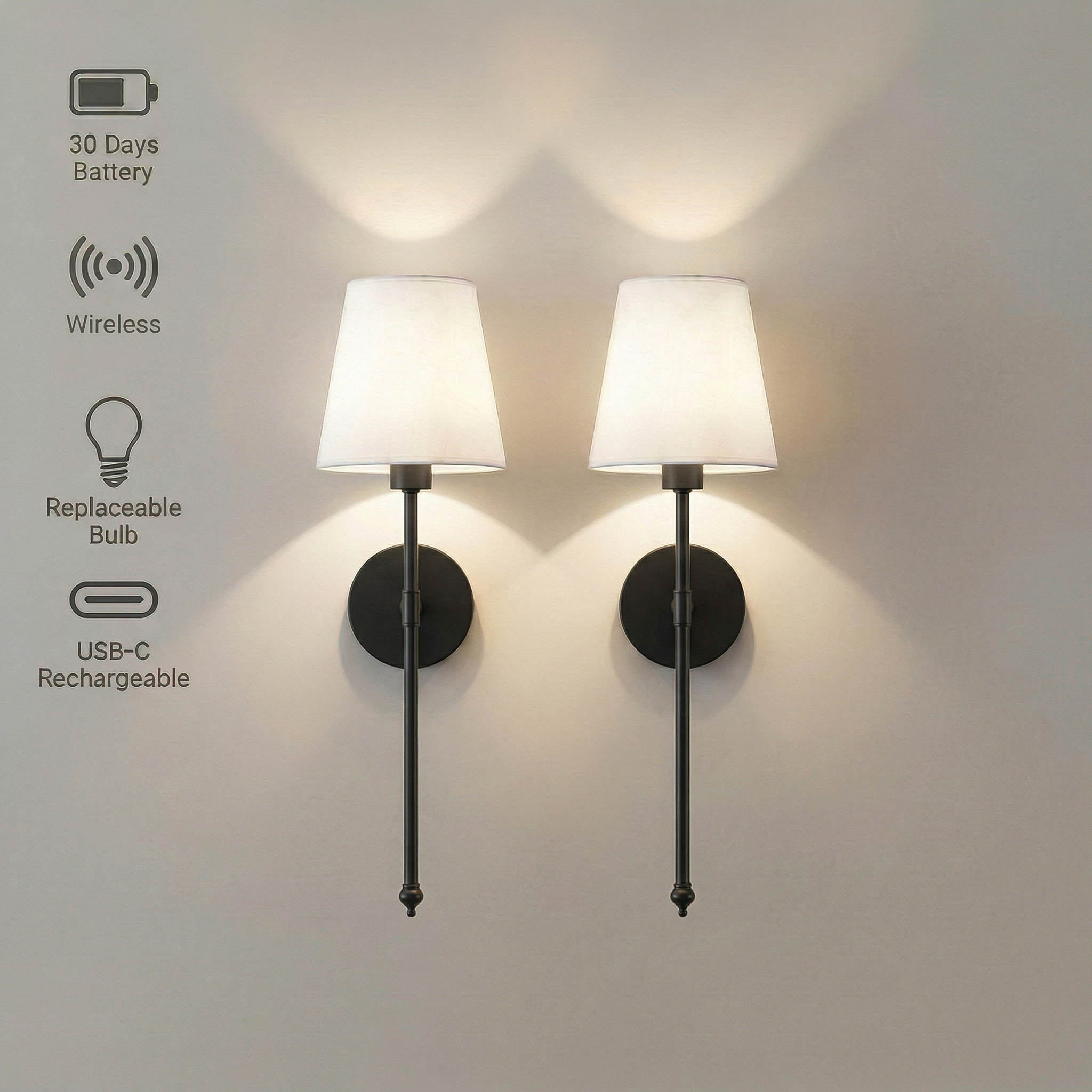 SCONE WALL LAMP | PREMIUM WIRELESS | SET OF 2
