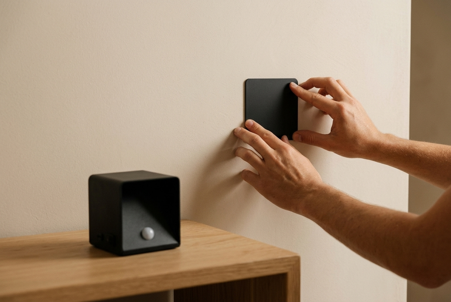 Stick the magnetic wall plate
